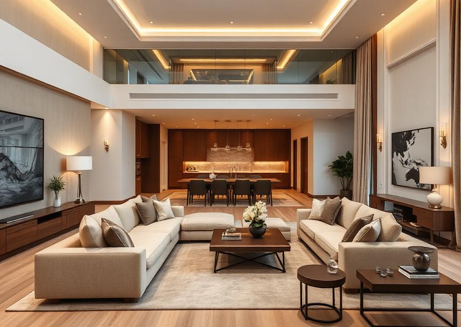 Sala de estar residencial de alto padrão