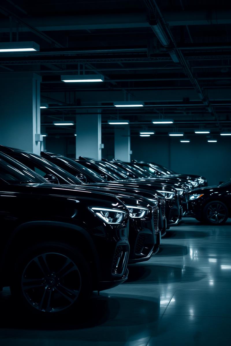 Showroom com veículos premium